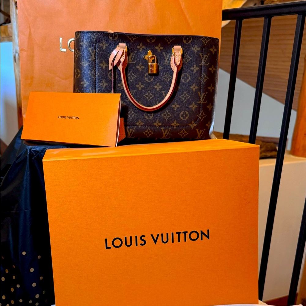 Louis Vuitton Classic style hand bag w/ shoulder strap, dust bag, box and receip